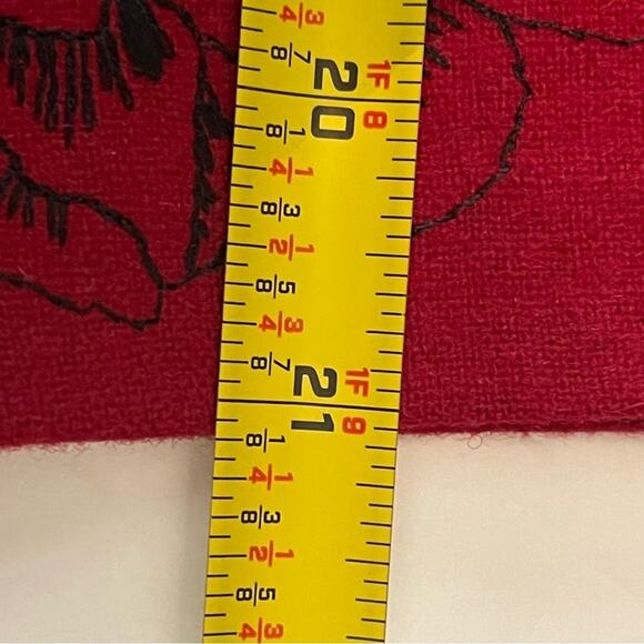 LOFT Red With Black Embroidered Floral Wool Blend CottageCore Skirt NWOT Size 4P - Picture 11 of 11